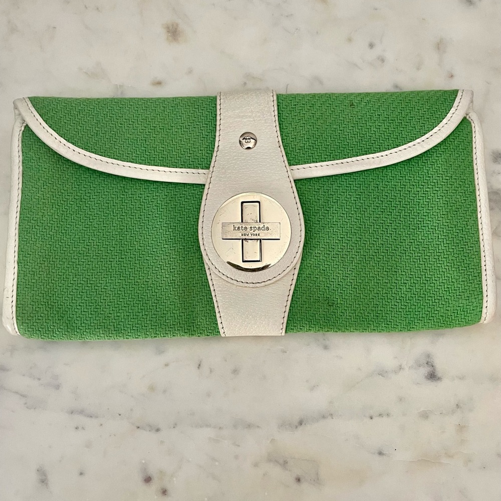 Kate Spade green clutch